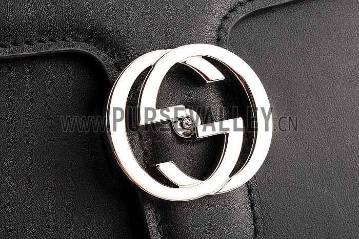 Gucci Interlocking Shoulder Bag Black