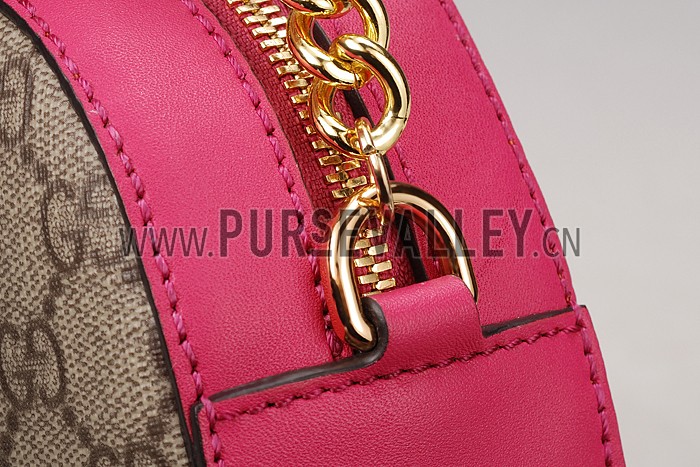 Gucci Supreme Canvas Mini Chain Bag Red & Fuchsia