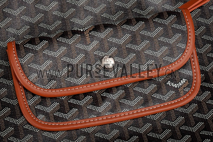 Goyard St Louis Tote Black And Tan Leather Trim
