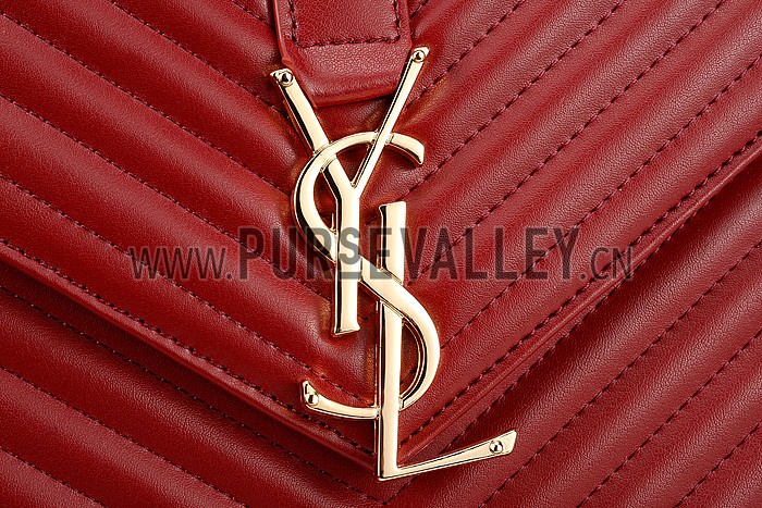 Saint Laurent Monogram Satchel Dark Red