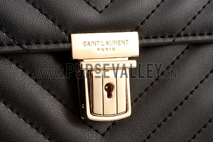 Saint Laurent High School Matelasse Medium Bag Black