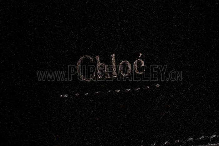 Chloe Faye Suede Flap Black Shoulder Bag