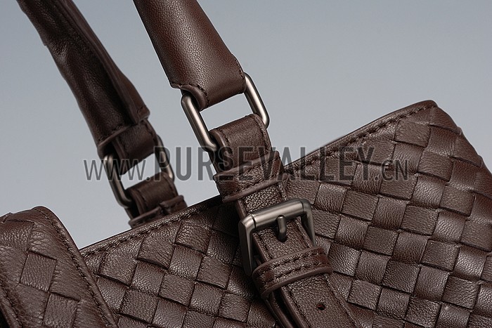 Bottega Veneta Intrecciato Nappa Top Large Handle Brown Bag