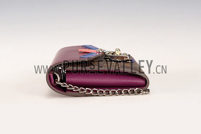 Louis Vuitton Monogram Totem Chain Wallet Plum