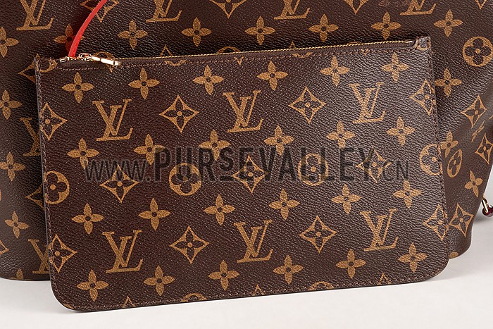 Louis Vuitton Monogram Totem Neverfull Red