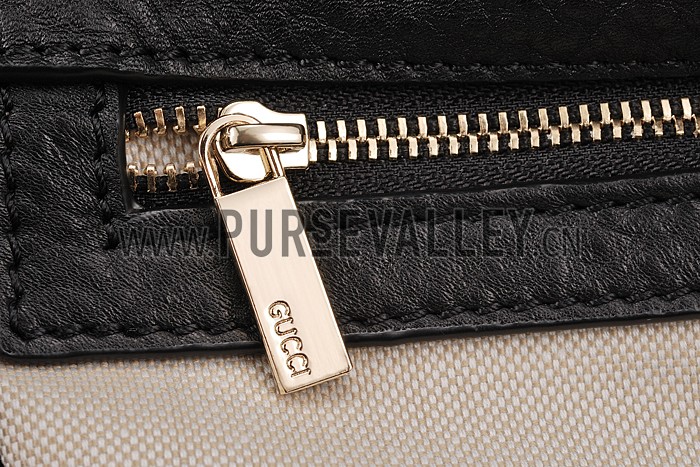 Gucci Bee Detail Black Leather Bag