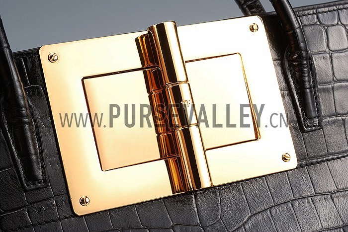 Tom Ford Natalia Alligator Doctor Black Bag