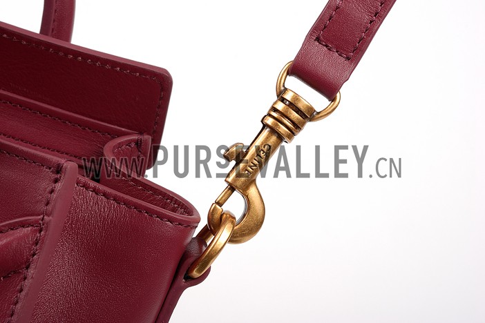 Celine Nano Luggage Dark Red