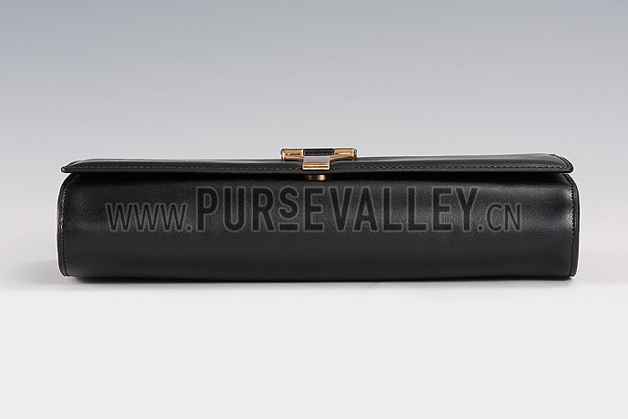YSL Classic Y Clutch Black Leather 608315