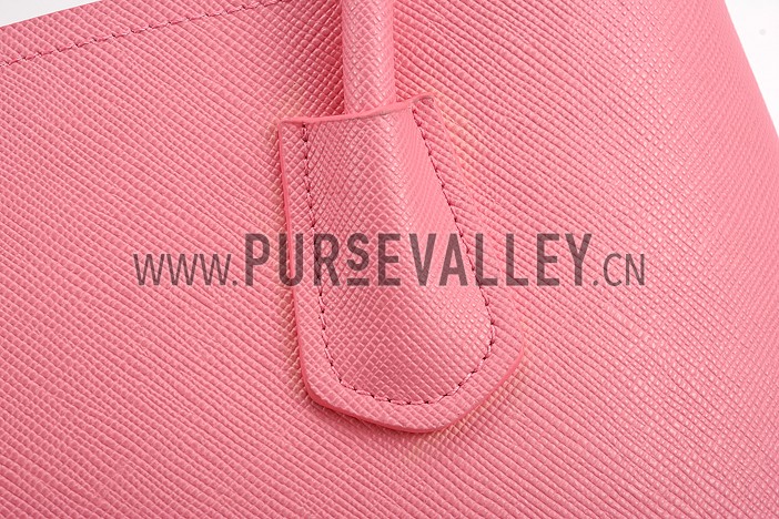 Prada Saffiano Double Tote Pink