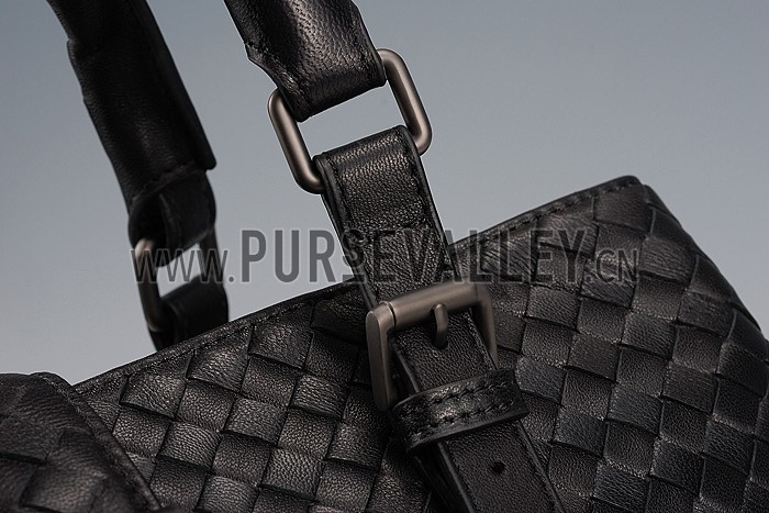 Bottega Veneta Intrecciato Nappa Top Large Handle Black Bag