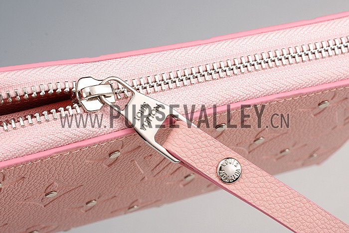 Louis Vuitton Empreinte Zippy Wallet With Studs Light Pink