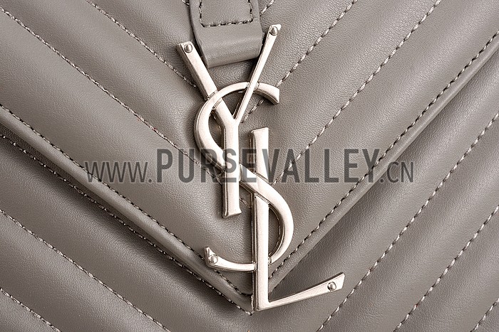 Saint Laurent College Matelasse Large Bag Grey