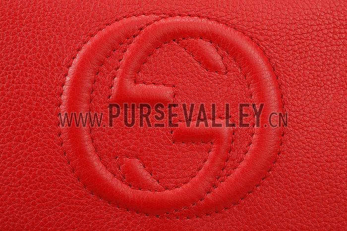 Gucci Soho Leather Shoulder Bag Red