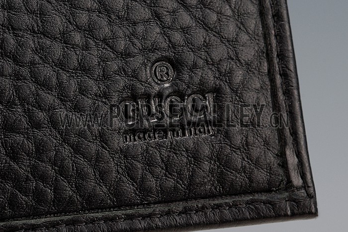 Gucci Bi-Fold Wallet With Interlocking G Metal Detail Black