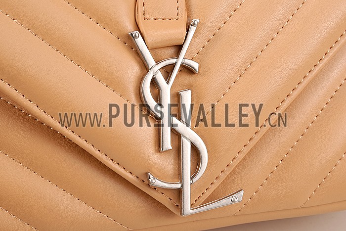 Saint Laurent College Matelasse Medium Bag Beige