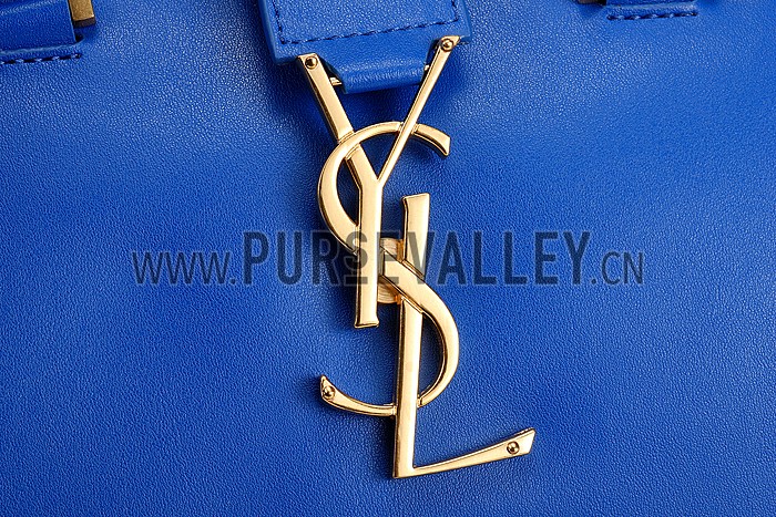 Saint Laurent Monogram Cabas Small Leather Bag Blue