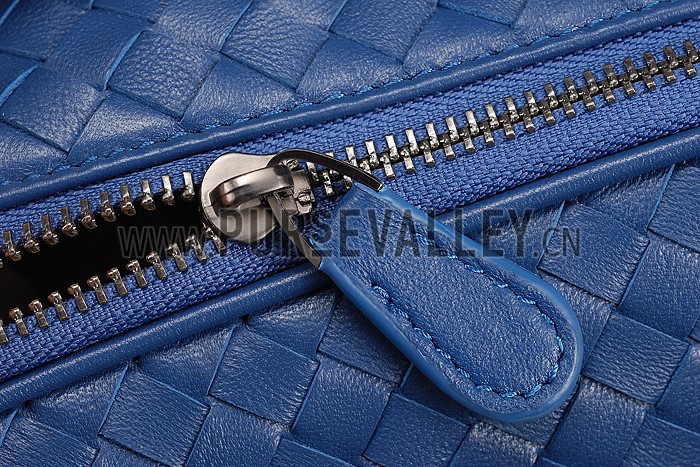 Bottega Veneta Intrecciato Unisex Backpack Blue Bag