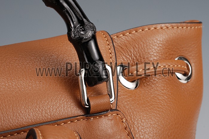 Gucci Bamboo Leather Backpack Brown