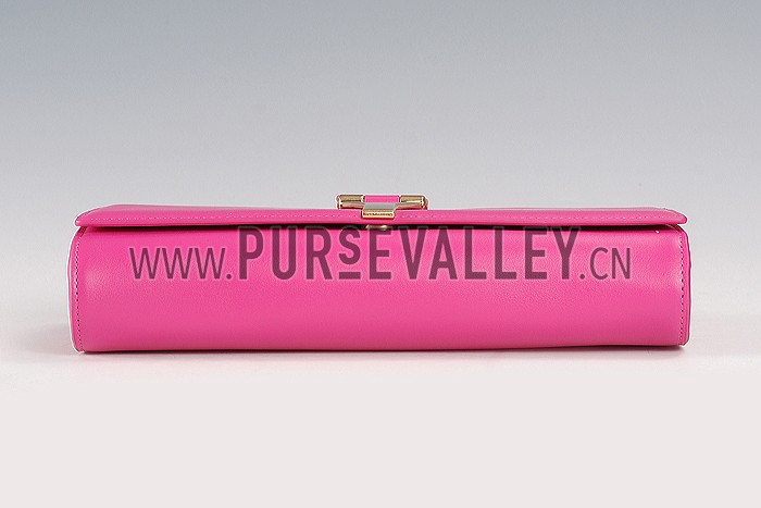 YSL Classic Y Clutch Fuchsia Leather 608318