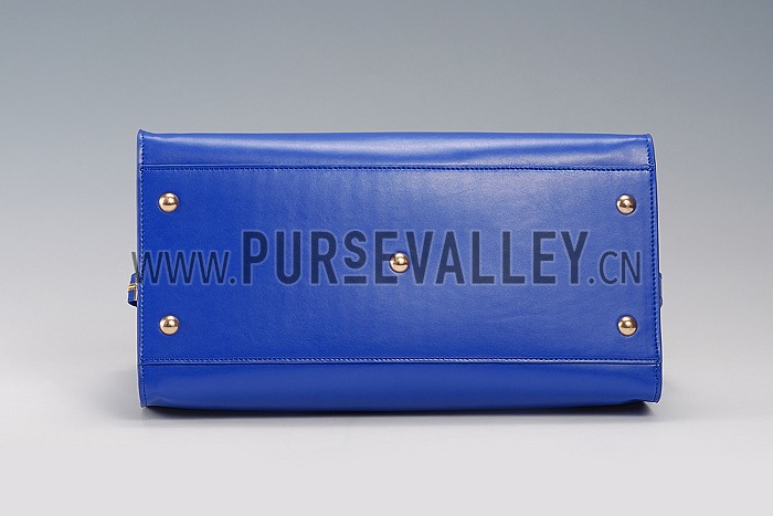 YSL Classic Cabas Y Medium Bag Dark Blue 608326