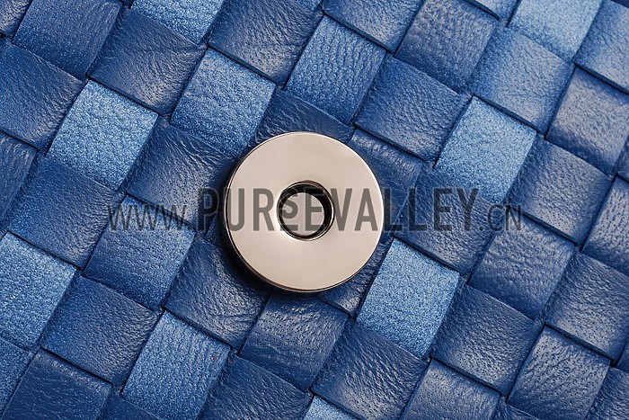 Bottega Veneta Two Toned Light Blue and Blue Intrecciato Nappa Bag