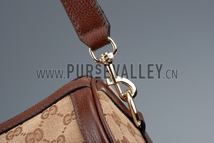 Gucci Vintage Web Boston Bag Brown