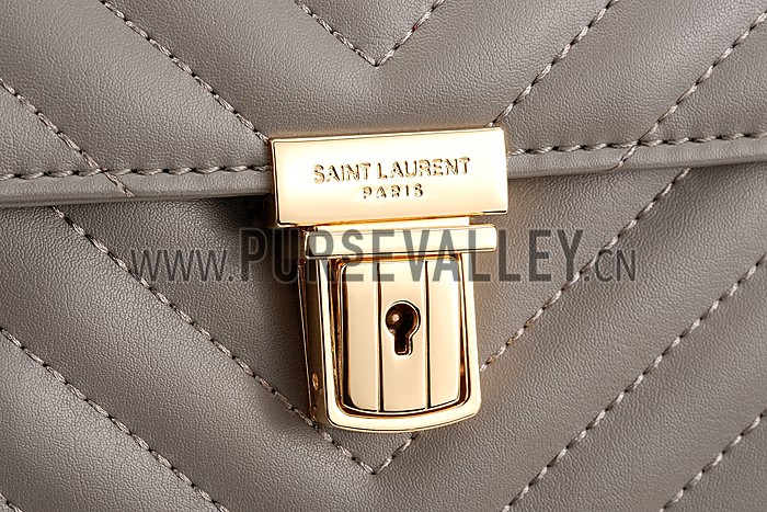 Saint Laurent High School Matelasse Medium Bag Grey