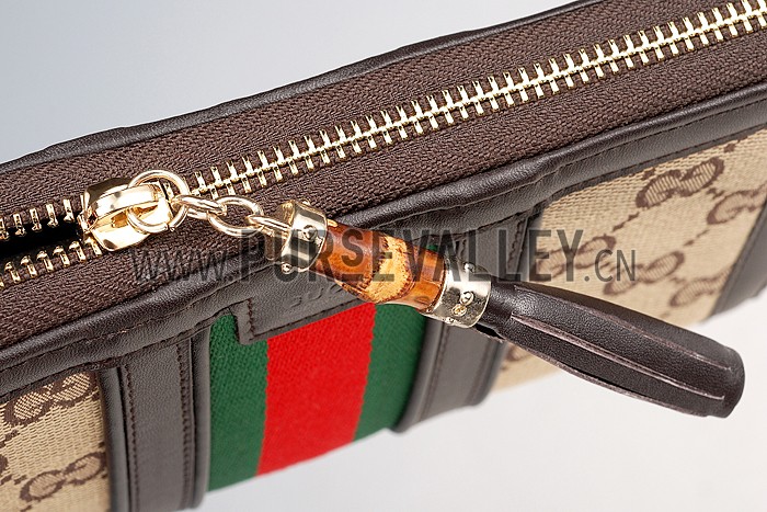 Gucci Vintage Web GG Canvas Wallet Brown