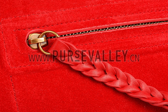 Celine Phantom Luggage Suede Leather Red