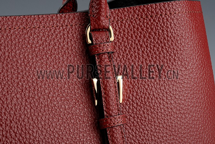 Prada Double Tote Dark Red