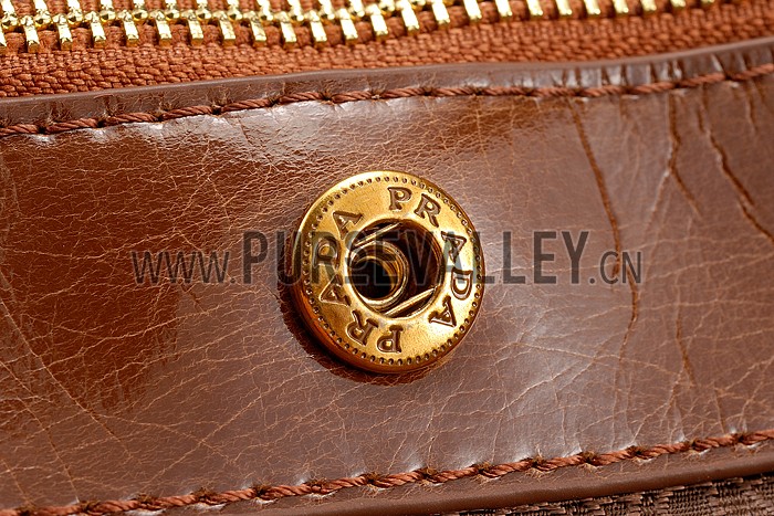 Prada Classic Patent Leather Satchel Brown