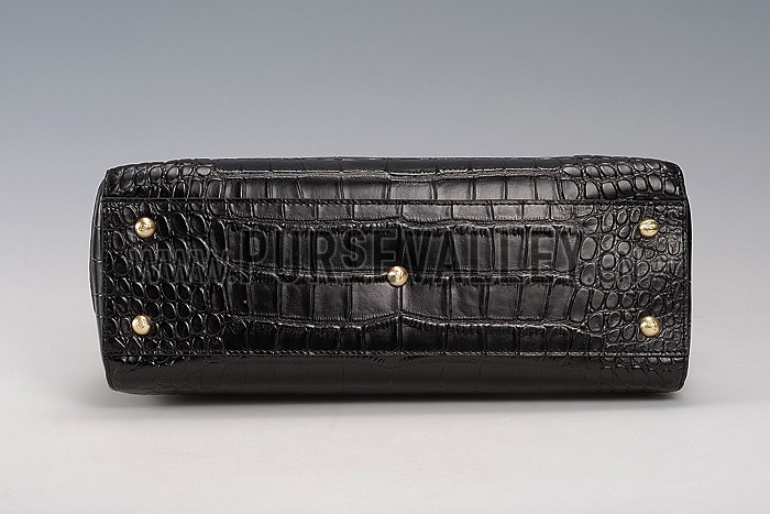 Fendi Small Peekaboo Black Leather Bag 608298