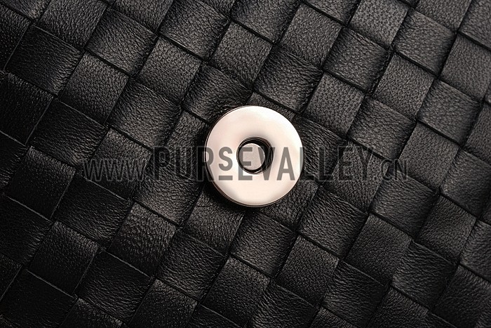 Bottega Veneta Nero Intrecciato Nappa Olimpia Bag