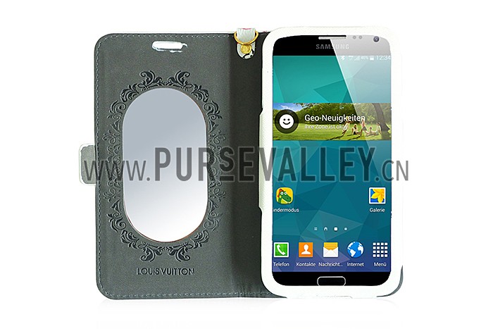 Louis Vuitton White Murakami Wallet Case with Mirror for Galaxy S5