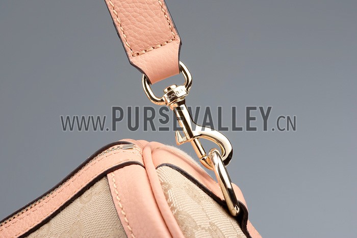 Gucci Vintage Web Boston Bag Peach