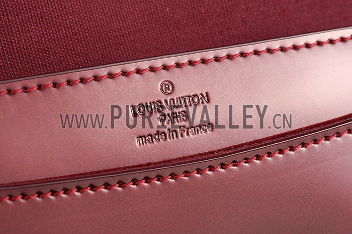 Louis Vuitton Chain Louise Patent Leather Dark Red