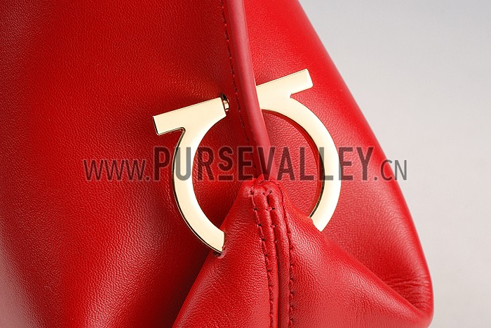Salvatore Ferragamo Sofia Mini Leather Tote Red