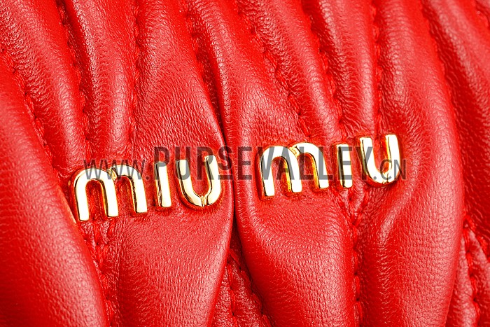 Miu Miu Matelasse Top Handle Large Red