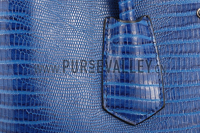 Prada Double Tote Crocodile Leather Bag Blue