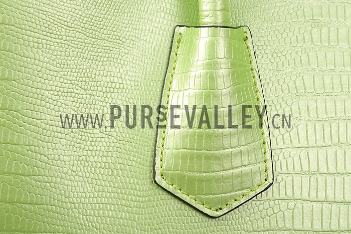 Prada Double Tote Crocodile Leather Bag Lime