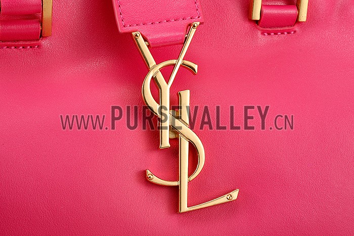 Saint Laurent Monogram Cabas Small Leather Bag Fuchsia