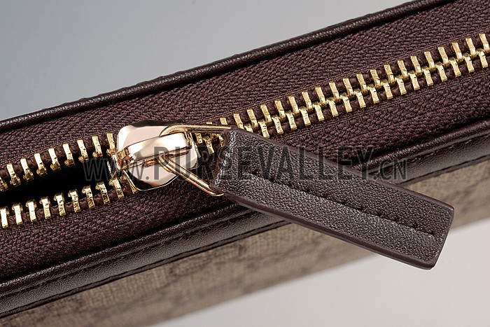 Gucci Supreme Canvas Wallet With Brown Leather Trim