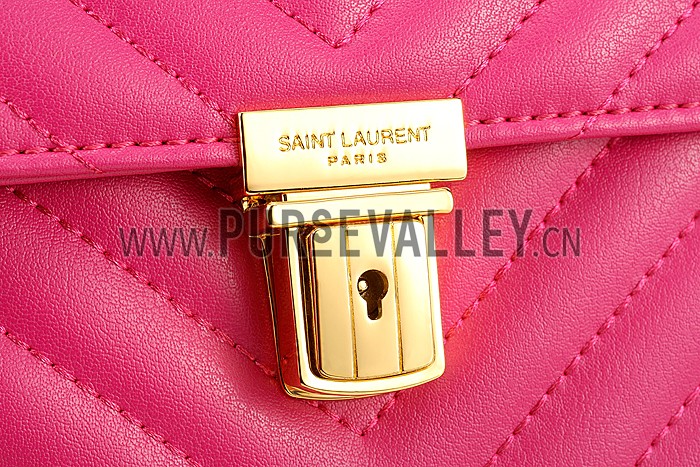 Saint Laurent High School Matelasse Medium Bag Fuchsia