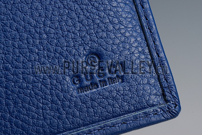 Gucci Long Wallet Blue Leather