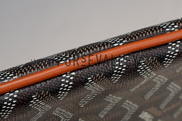 Goyard Large Pouch Black And Tan Leather Trim