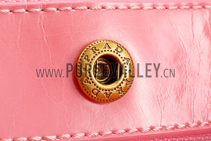 Prada Classic Patent Leather Satchel Pink