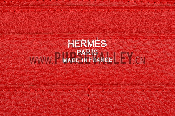 Hermes Dogon Wallet Red 18926640