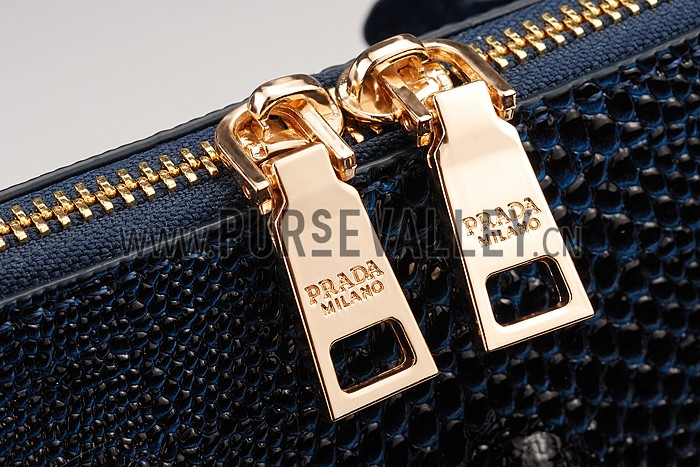 Prada Promenade Crocodile Leather Bag Dark Blue