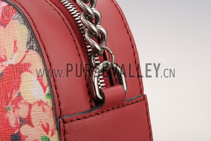 Gucci Blooms GG Supreme Canvas Mini Chain Bag Red